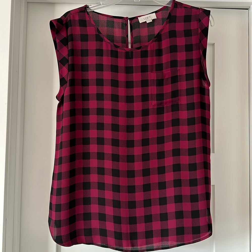 Dark pink/purple & black buffalo check shell